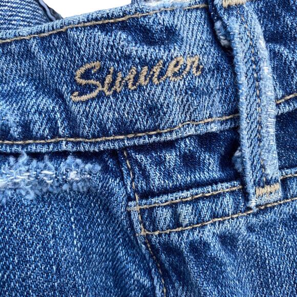 New Goldsign Sinner Women's Frayed Distressed Whiskered Denim Mini Skirt Size 28 - Picture 9 of 12